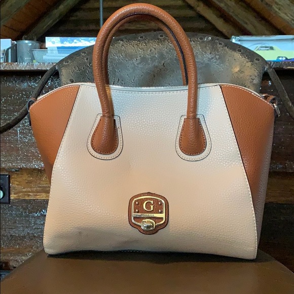 guess cream handbag